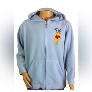 Blue Disney WINNIE THE POOH & Friends Women's M Fleece Full Zip Jacket with Hood